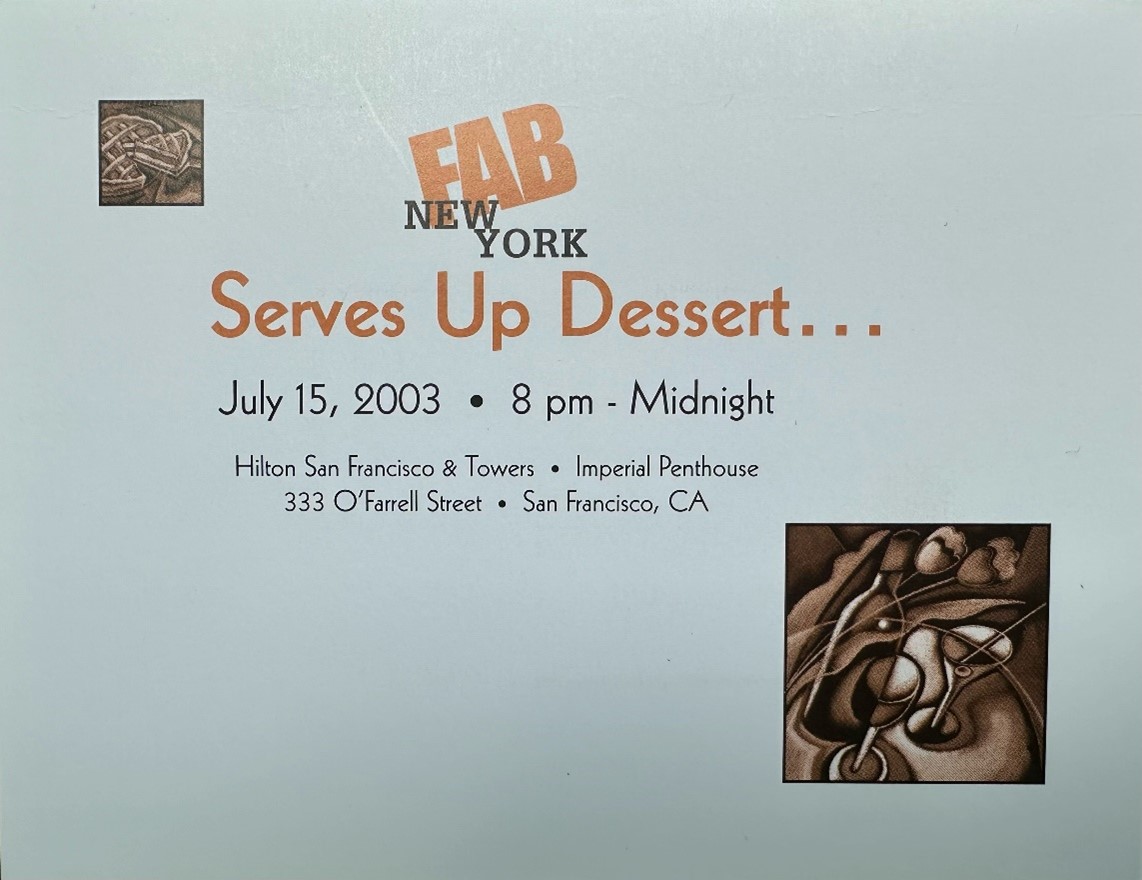 An invitation to CEG's 2003 dessert reception at SEMICON West.