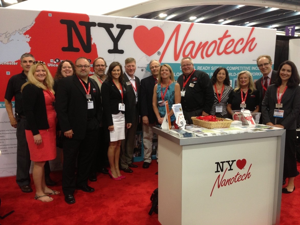 The NY Loves Nanotech team at the SEMICON West booth in 2013.